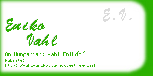 eniko vahl business card